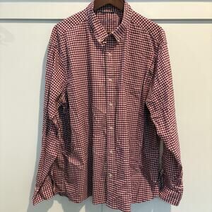 Vineyard Vines Shirt Mens 2XL Red White Gingham Plaid On The Go Performance OTG